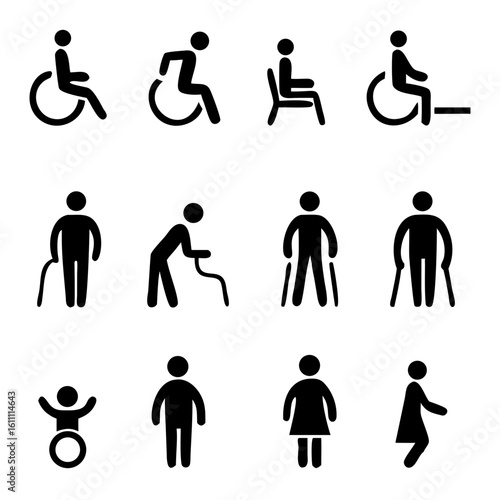 set of accessibility icons vector Illustration on white background