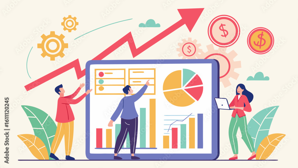 Fototapeta premium business graph with arrow vector art