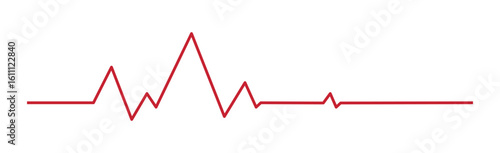 Heart pulse - curved red line on a white background - Vector illustration