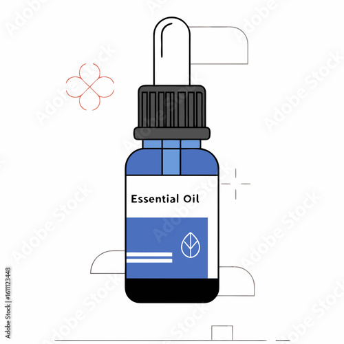 Lavender Essential Oil Bottle with Flower – Minimal Aromatherapy