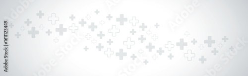 Bright panoramic background with many crosses - vector illustration