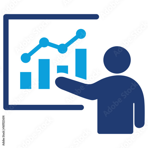 Broker Flat Blue Icon