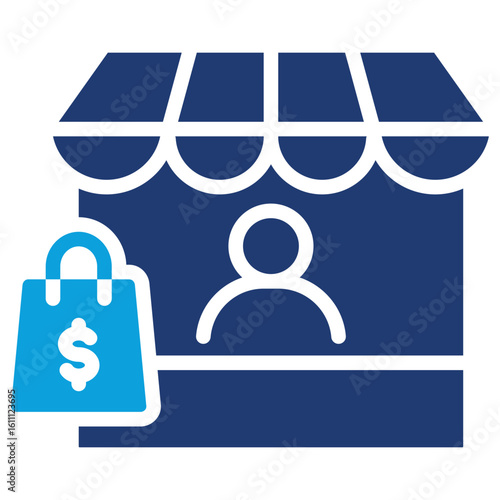 Retailer Flat Blue Icon
