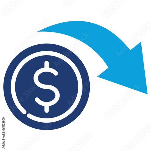 Disadvantage Flat Blue Icon