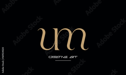 MU, UM, M, U abstract letters logo monogram
