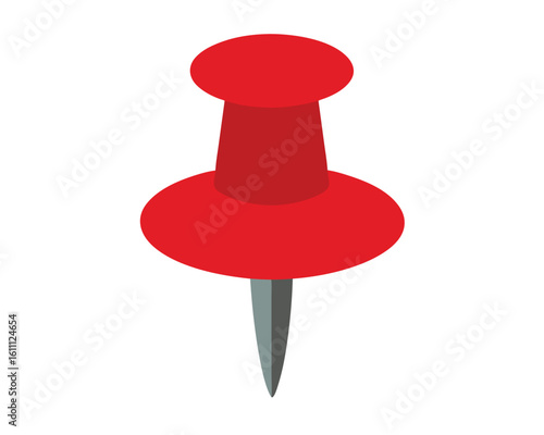 A red thumbtack is isolated on white background, ready to pin notes Ai Generated