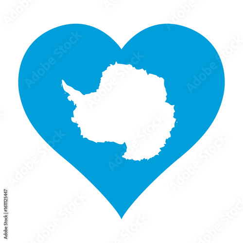 Antarctica heart shaped flag icon digital vector illustration. National flag of Antarctica. Love flag icon.
