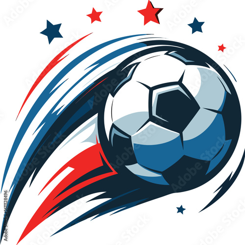 Dynamic Soccer Ball with Patriotic Flair a Symbol of Speed and National Pride