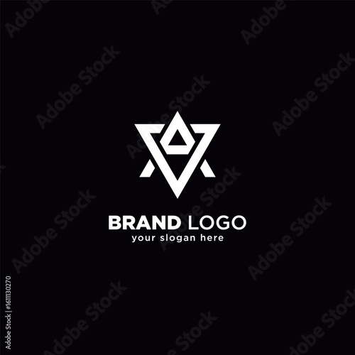 Modern Unique A and V Letter Monogram Logo with Black Background.