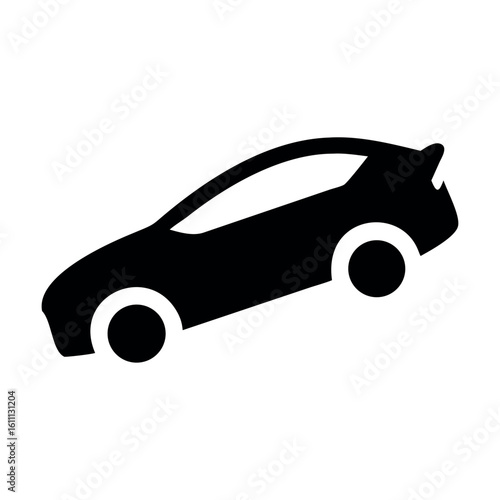 Black car vector illustration isolated on white background vintage sports automobile icon
