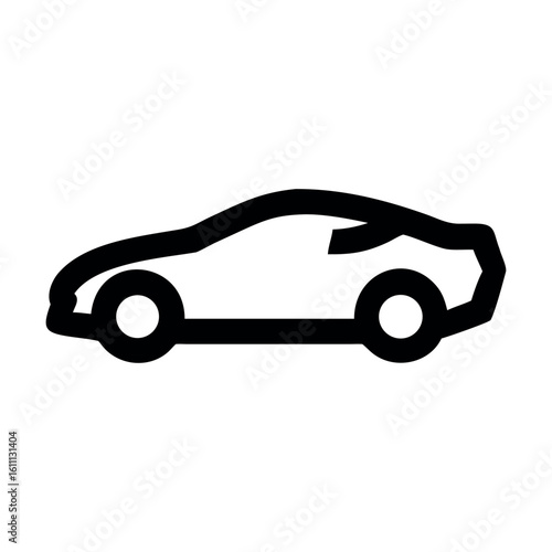 Vintage car vector silhouette illustration with classic racing design
