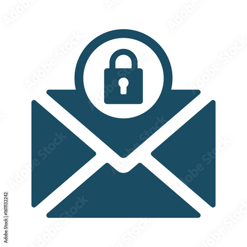 Locked mail svg cut file. Isolated vector illustration.