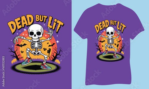 Graffiti-style skull design for  t-shirt print with horror and gothic elements