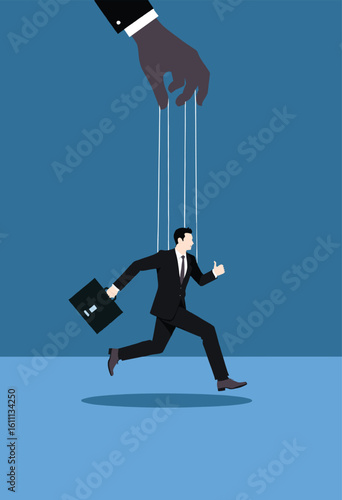 manipulation concept with human hand vector, Dictatorship or slave concept vector 