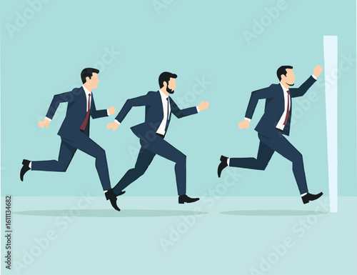 Execution success, Business goals, achieve target, successful career or winner concept, Business competition and leadership concept