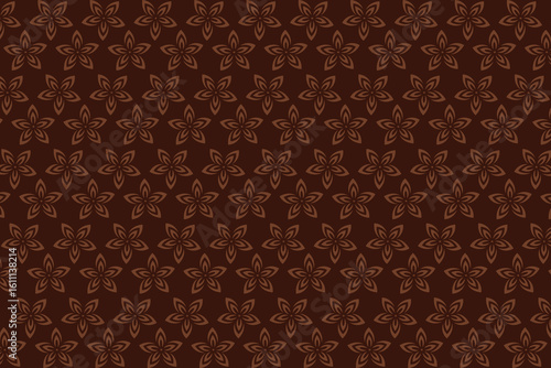 Seamless Dark Brown Floral Pattern – Abstract Petal Repeat Background Vector