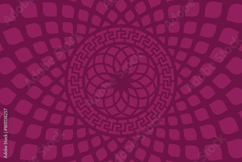 Ornamental Mandala Design in Magenta – Abstract Geometric Circular Pattern Vector