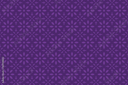 Seamless Geometric Floral Pattern on Purple Background – Decorative Abstract Tile Design