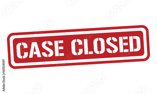 CASE CLOSED red stamp text vector, rubber stamp