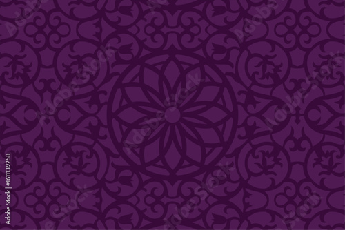 Luxurious Purple Mandala Background Vector Illustration