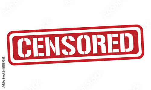 CENSORED red stamp text vector, rubber stamp