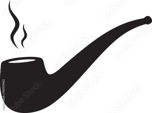 Smoking pipe icon, tobacco pipe icon, Cigarette icon, smoking pipe silhouette icon vector illustration