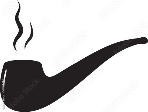 Smoking pipe icon, tobacco pipe icon, Cigarette icon, smoking pipe silhouette icon vector illustration