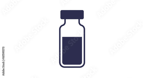 Vector Image of Vial, Phial, or Bottle – Laboratory or Medical Glass Container Illustration