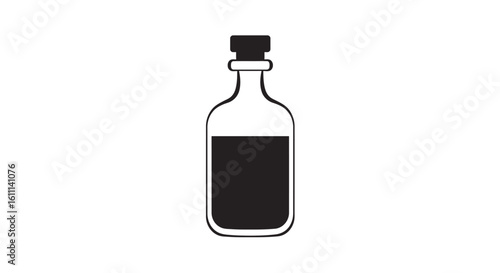 Vector Image of Vial, Phial, or Bottle – Laboratory or Medical Glass Container Illustration