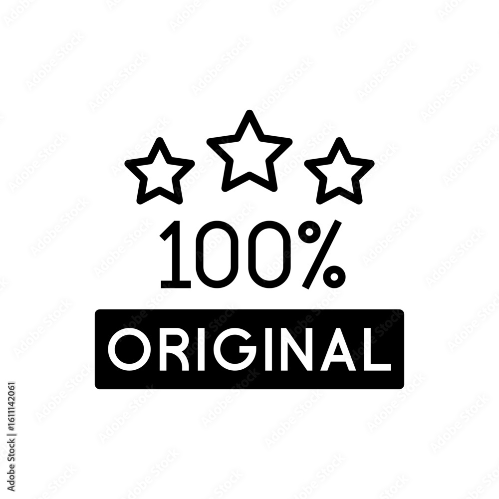 Obraz premium Original Quality Mark with Three Stars