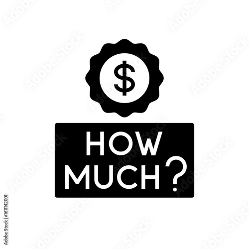 How Much Price Tag Vector Illustration