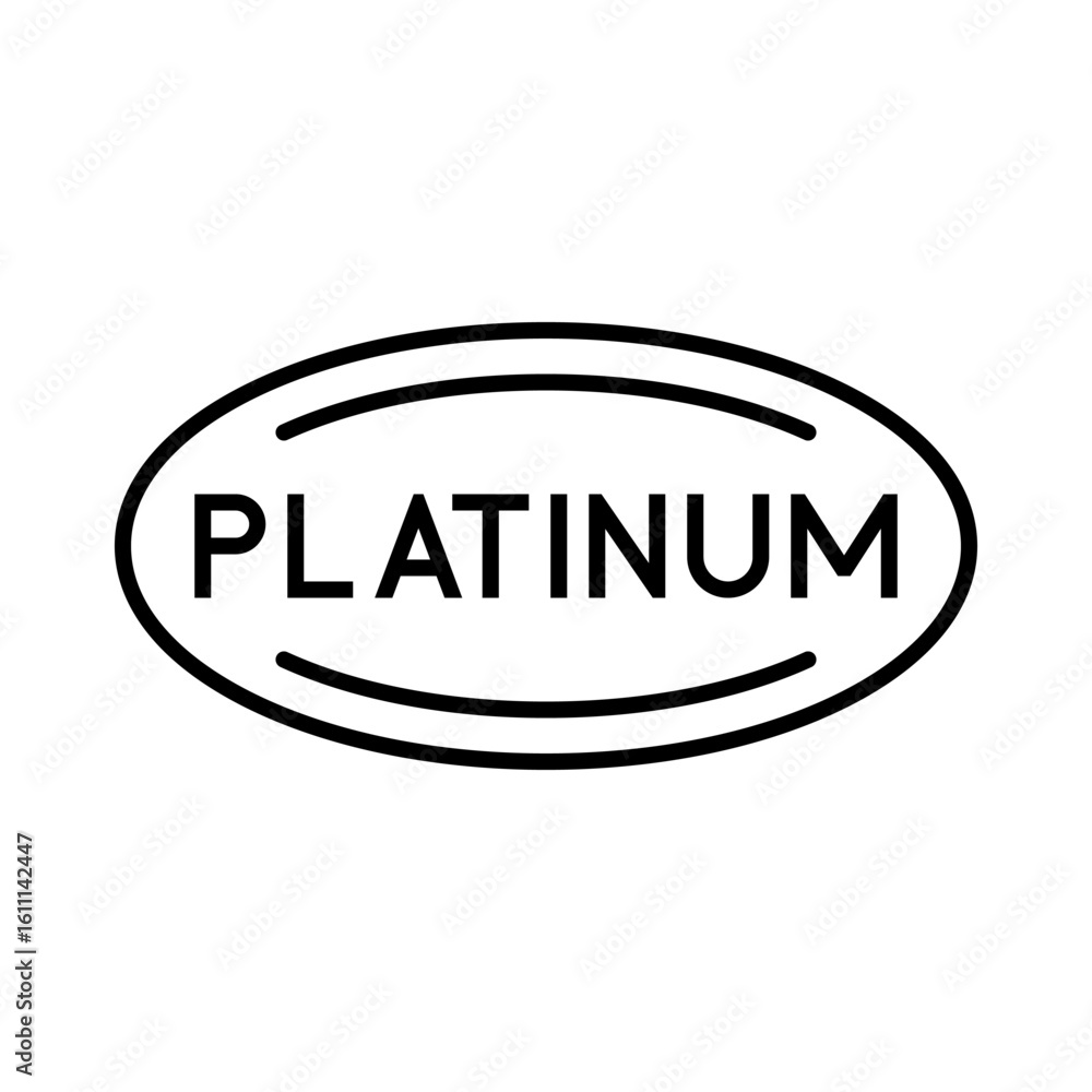 Platinum Oval Emblem in Minimal Monochrome Platinum Oval Emblem in Minimal Monochrome
