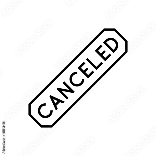Canceled Tag Icon in Geometric Outline Style