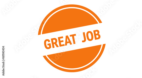 Great Job Stamp Vector Illustration – Motivational Approval Badge Design