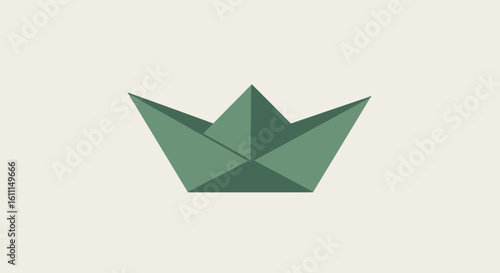 Vector Illustration of Simple Origami Paper Vehicle – Minimal Folded Craft Design