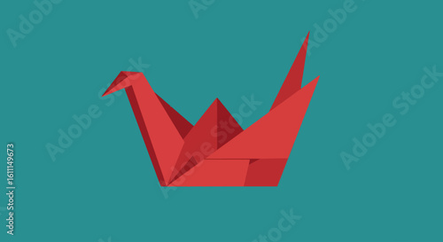 Vector Illustration of Simple Origami Paper Vehicle – Minimal Folded Craft Design