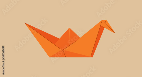 Vector Illustration of Simple Origami Paper Vehicle – Minimal Folded Craft Design