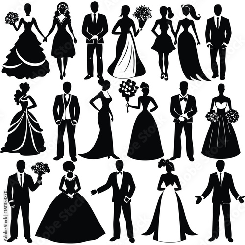 Extensive Collection of Elegant Wedding Silhouettes for Your Special Day