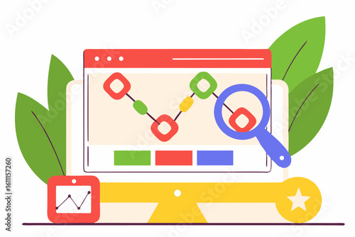 Analiza danych i śledzenie postępu na wykresie. Strategia marketingowa i analityka SEO.