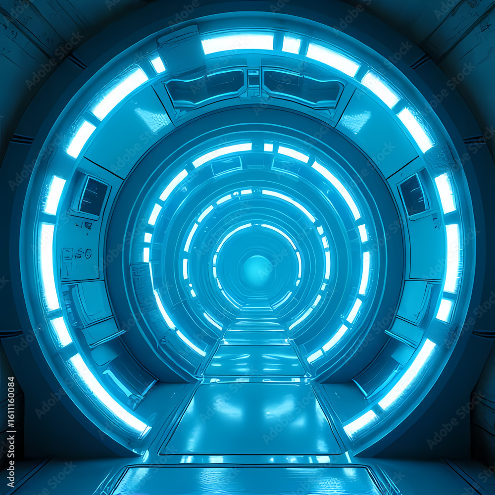 Fototapeta premium A cryogenic chamber in a futuristic sci-fi science facility