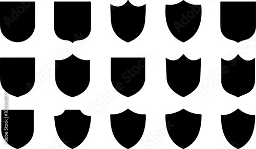"Heraldic Crest and Shield Silhouette Clipart Bundle | Coat of Arms & Shield Shapes vector bundle