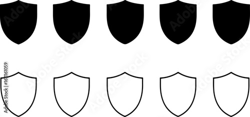 "Heraldic Crest and Shield Silhouette Clipart Bundle | Coat of Arms & Shield Shapes vector bundle