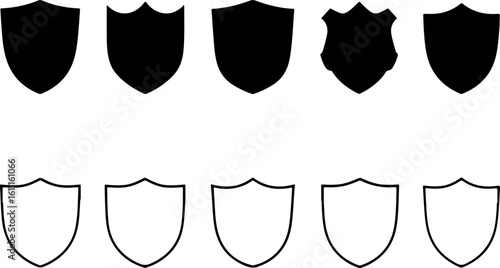 "Heraldic Crest and Shield Silhouette Clipart Bundle | Coat of Arms & Shield Shapes vector bundle