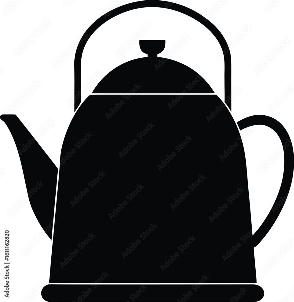 Obraz premium kettle icon black silhouette vector illustration on transparent background