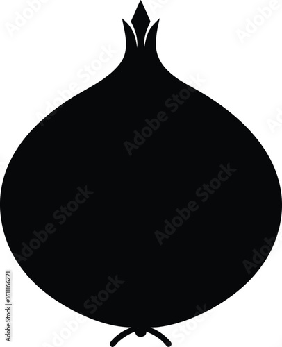 onion icon black silhouette vector illustration on transparent background
