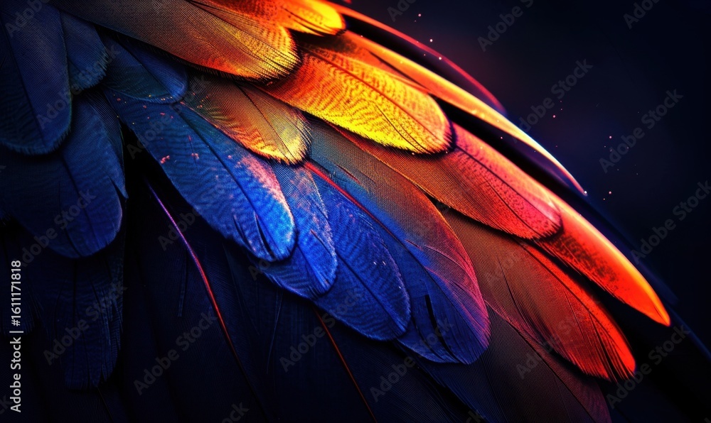 Obraz premium Vibrant feathers abstract colorful and decorative plumage background