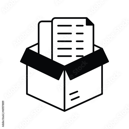 backlog glyph outline icon with white background vector stock illustration