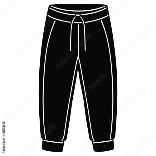 Vector Illustration of Isolated Red Sweatpants on White Background