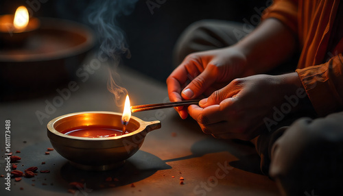 Wallpaper Mural Illuminating Ritual A Moment of Light and Devotion Torontodigital.ca