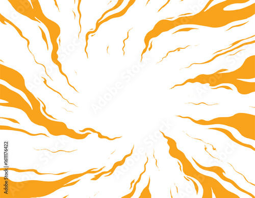 circular fire illustration frame with comic style